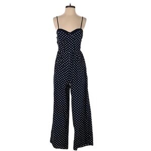 B.O.G Collective Polka Dot Jumpsuit Bustier Navy Women’s Size XS